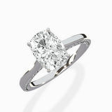 Modern Slim Hidden Halo Solitaire Ring Engagement Ring