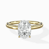 Modern Slim Hidden Halo Solitaire Ring Engagement Ring