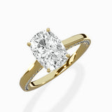 Modern Slim Hidden Halo Solitaire Ring Engagement Ring
