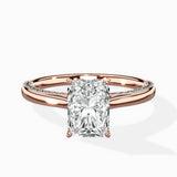 Modern Slim Hidden Halo Solitaire Ring Engagement Ring