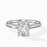 Modern Slim Hidden Halo Solitaire Ring Engagement Ring