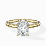 Modern Slim Hidden Halo Solitaire Ring Engagement Ring