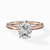 Modern Slim Hidden Halo Solitaire Ring Engagement Ring