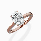 Modern Slim Hidden Halo Solitaire Ring Engagement Ring
