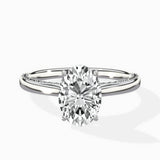 Modern Slim Hidden Halo Solitaire Ring Engagement Ring