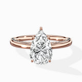 Modern Slim Hidden Halo Solitaire Ring Engagement Ring