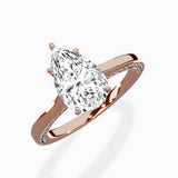 Modern Slim Hidden Halo Solitaire Ring Engagement Ring
