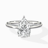 Modern Slim Hidden Halo Solitaire Ring Engagement Ring