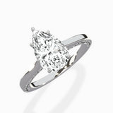 Modern Slim Hidden Halo Solitaire Ring Engagement Ring