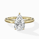 Modern Slim Hidden Halo Solitaire Ring Engagement Ring