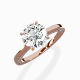 Modern Slim Hidden Halo Solitaire Ring Engagement Ring