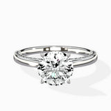 Modern Slim Hidden Halo Solitaire Ring Engagement Ring