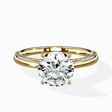 Modern Slim Hidden Halo Solitaire Ring Engagement Ring