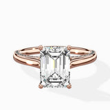 Modern Slim Hidden Halo Solitaire Ring Engagement Ring