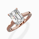 Modern Slim Hidden Halo Solitaire Ring Engagement Ring