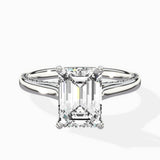 Modern Slim Hidden Halo Solitaire Ring Engagement Ring