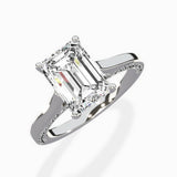 Modern Slim Hidden Halo Solitaire Ring Engagement Ring