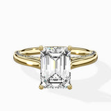 Modern Slim Hidden Halo Solitaire Ring Engagement Ring