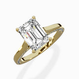 Modern Slim Hidden Halo Solitaire Ring Engagement Ring