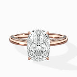 Modern Slim Hidden Halo Solitaire Ring Engagement Ring
