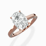 Modern Slim Hidden Halo Solitaire Ring Engagement Ring