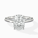 Modern Slim Hidden Halo Solitaire Ring Engagement Ring
