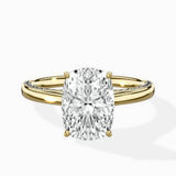 Modern Slim Hidden Halo Solitaire Ring Engagement Ring