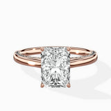 Modern Slim Hidden Halo Solitaire Ring Engagement Ring