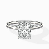 Modern Slim Hidden Halo Solitaire Ring Engagement Ring