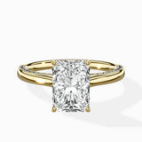 Modern Slim Hidden Halo Solitaire Ring Engagement Ring