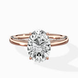 Modern Slim Hidden Halo Solitaire Ring Engagement Ring
