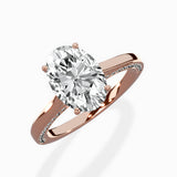 Modern Slim Hidden Halo Solitaire Ring Engagement Ring