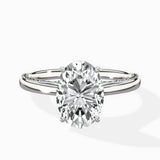 Modern Slim Hidden Halo Solitaire Ring Engagement Ring
