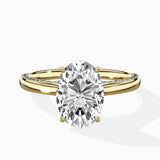 Modern Slim Hidden Halo Solitaire Ring Engagement Ring