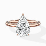 Modern Slim Hidden Halo Solitaire Ring Engagement Ring