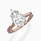 Modern Slim Hidden Halo Solitaire Ring Engagement Ring