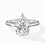 Modern Slim Hidden Halo Solitaire Ring Engagement Ring