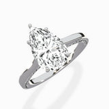 Modern Slim Hidden Halo Solitaire Ring Engagement Ring