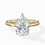 Modern Slim Hidden Halo Solitaire Ring Engagement Ring