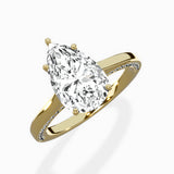 Modern Slim Hidden Halo Solitaire Ring Engagement Ring