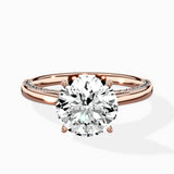 Modern Slim Hidden Halo Solitaire Ring Engagement Ring