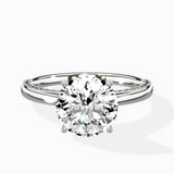 Modern Slim Hidden Halo Solitaire Ring Engagement Ring