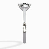 Modern Slim Hidden Halo Solitaire Ring Engagement Ring
