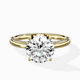 Modern Slim Hidden Halo Solitaire Ring Engagement Ring