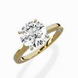 Modern Slim Hidden Halo Solitaire Ring Engagement Ring