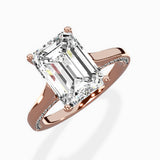 Modern Slim Hidden Halo Solitaire Ring Engagement Ring