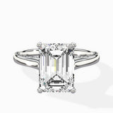 Modern Slim Hidden Halo Solitaire Ring Engagement Ring