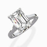 Modern Slim Hidden Halo Solitaire Ring Engagement Ring