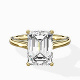 Modern Slim Hidden Halo Solitaire Ring Engagement Ring