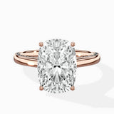 Modern Slim Hidden Halo Solitaire Ring Engagement Ring